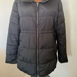 Old Navy Maternity Black Jacket Women's Size Large Puffer Full Zip Winter Coat